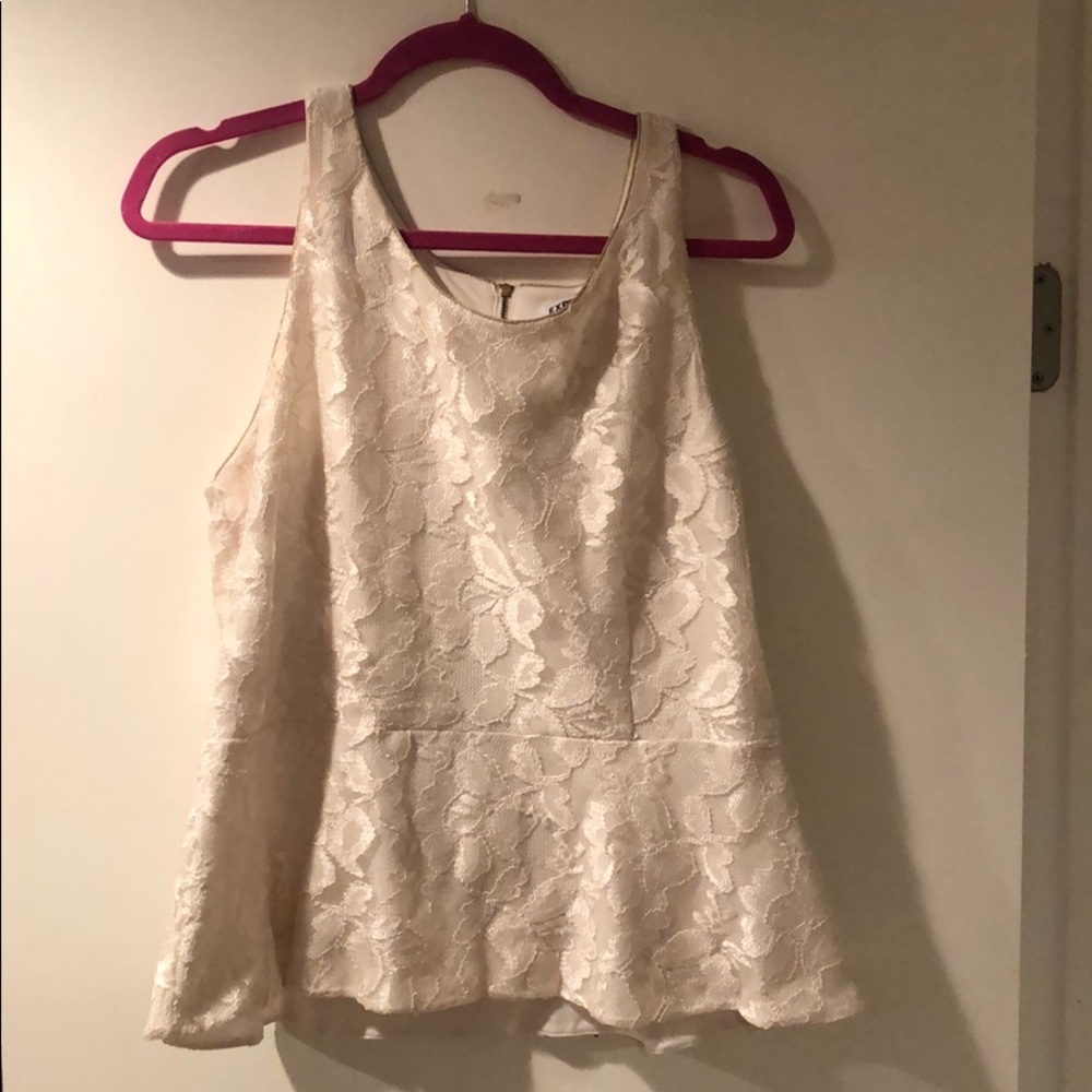 Lace White Floral Peplum top